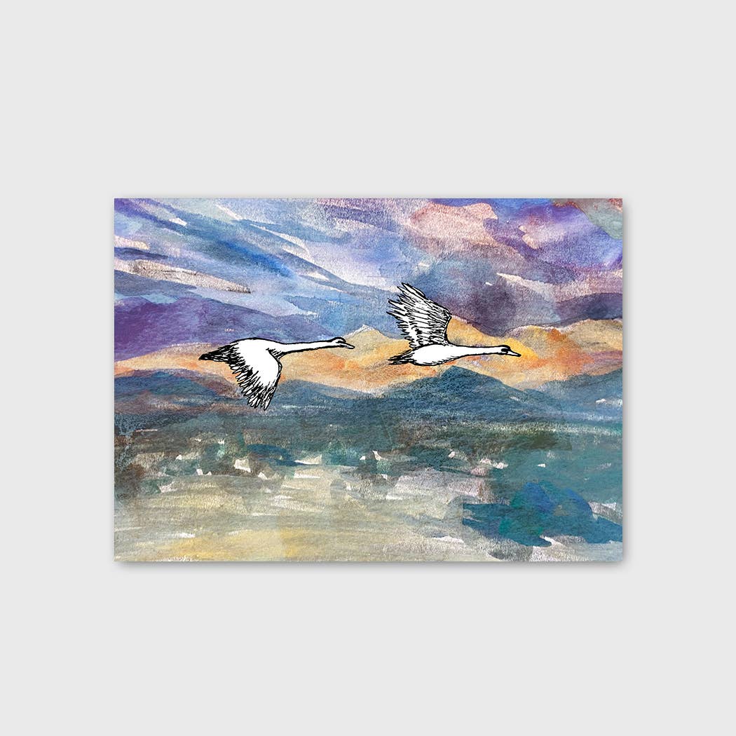 Jeanelle Demers - Wholesale Art Print - Swan Journey Art Print 5x7"