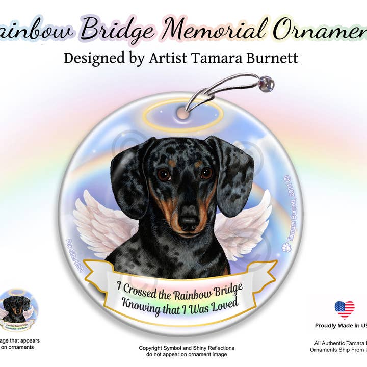 Pet Gifts USA, LLC - Vente Objets de décoration - Ornement commémoratif Teckel SH Dap Dark Blk/Tan R Bridge