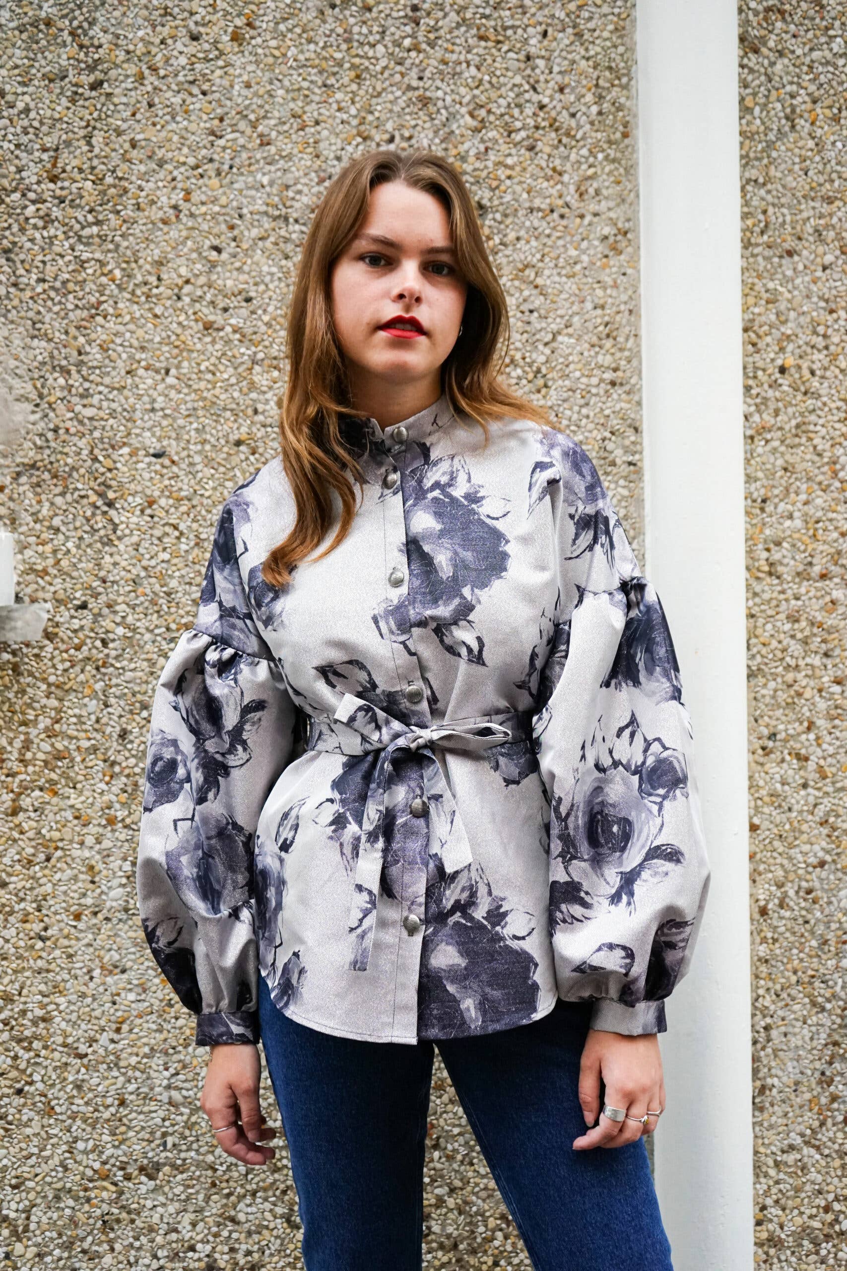 ROSAMEN BADO - Vente Chemise à col boutonné – femme - Blouse VALLOTTON - Dark flower1