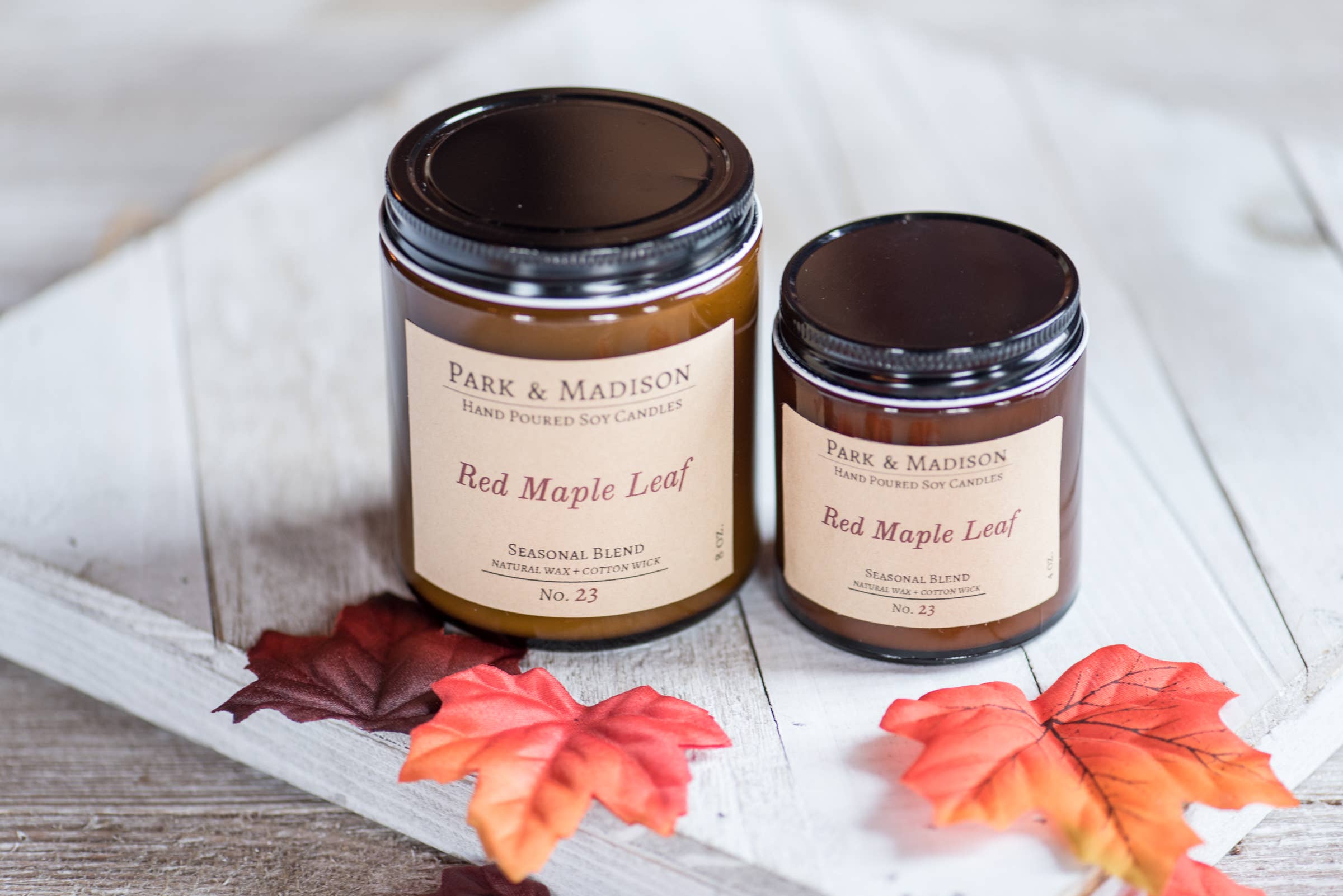 Park & Madison - Wholesale Jar/Filled Candle - Red Maple Leaf Soy Candle1