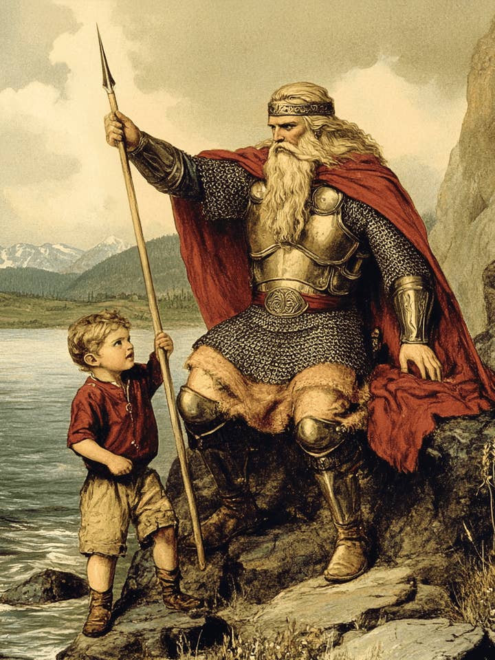 Being Told What's What - Odin the Norse God Wall Art Prints – 8″x10″ Artwork for 11″x14″ Frame for wholesale by Mowbi