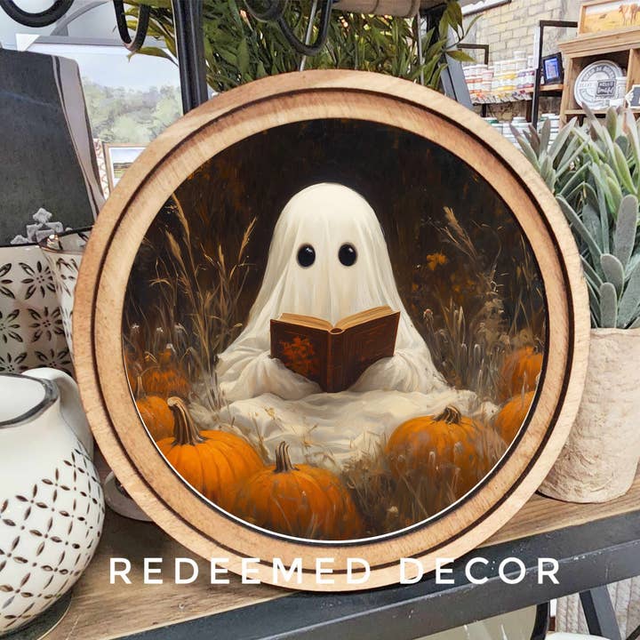 Redeemed Decor - Wholesale Art Print - 8" Round Ghost Book Art 0