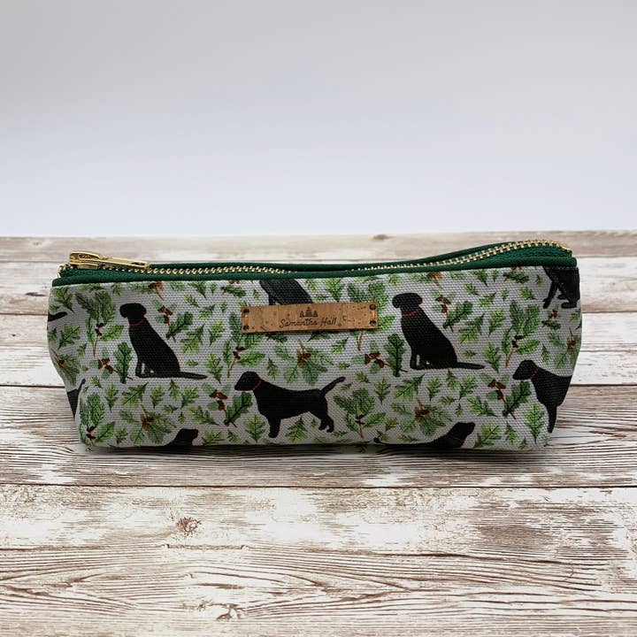 Black Labrador pencil case for wholesale by Samantha Hall Designs