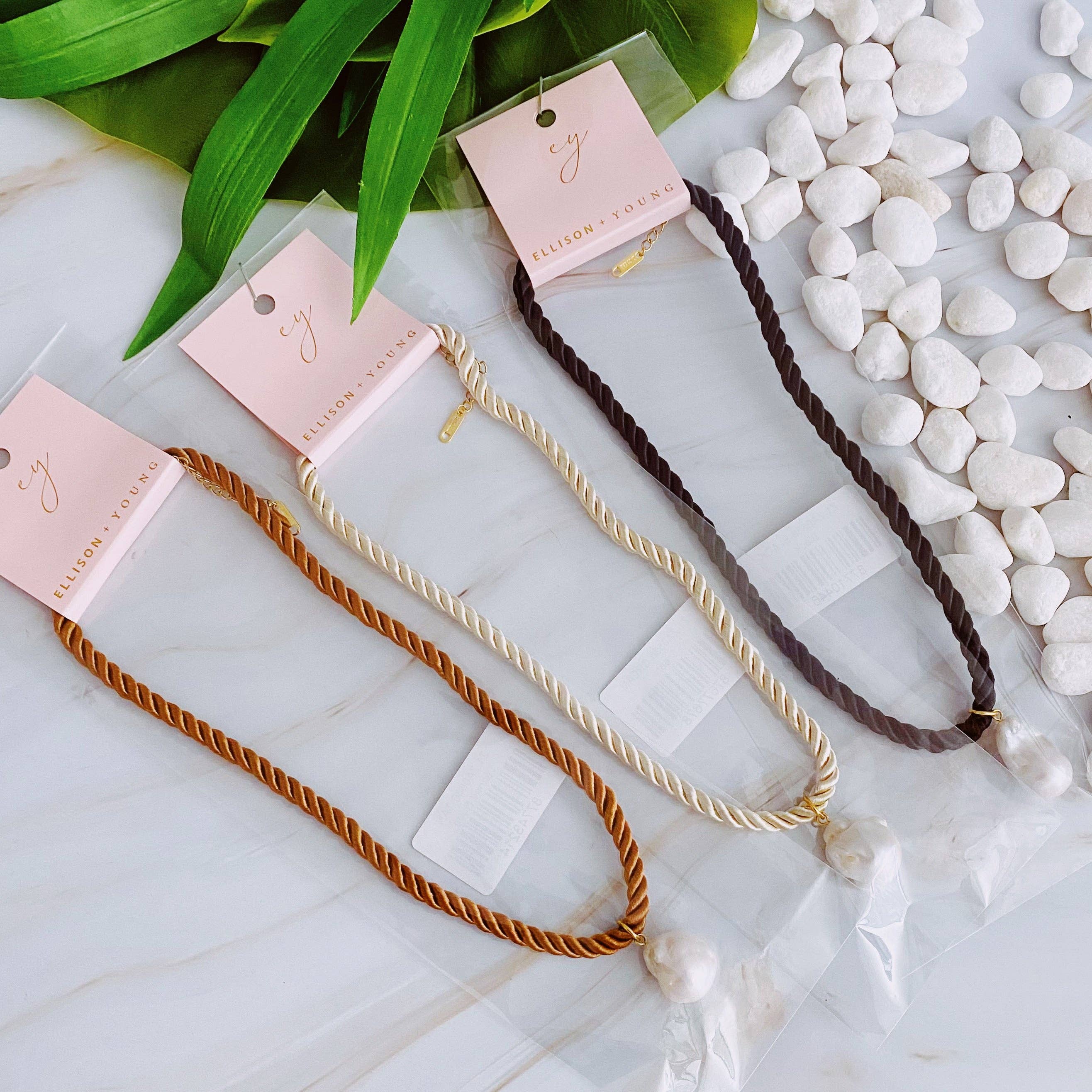 Ellison+Young - Wholesale Beaded/Pearl Necklace - Satin Rope Baroque Pearl Necklace7