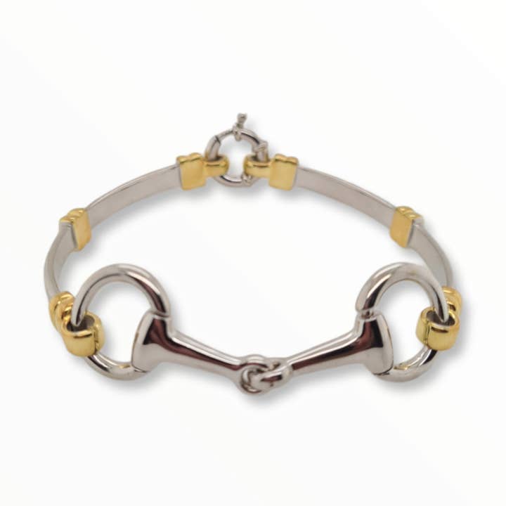 ARMBAND S/S & YGP BIT BOLT voor wholesale door Mountain Creek Jewellery