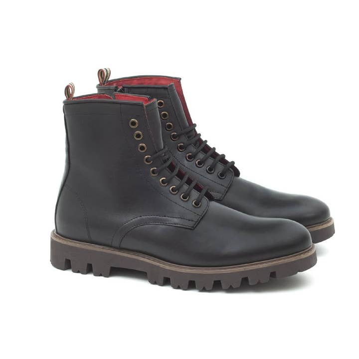 CROTOM-NEGRO zwarte leren enkellaars voor wholesale door Men's Heritage