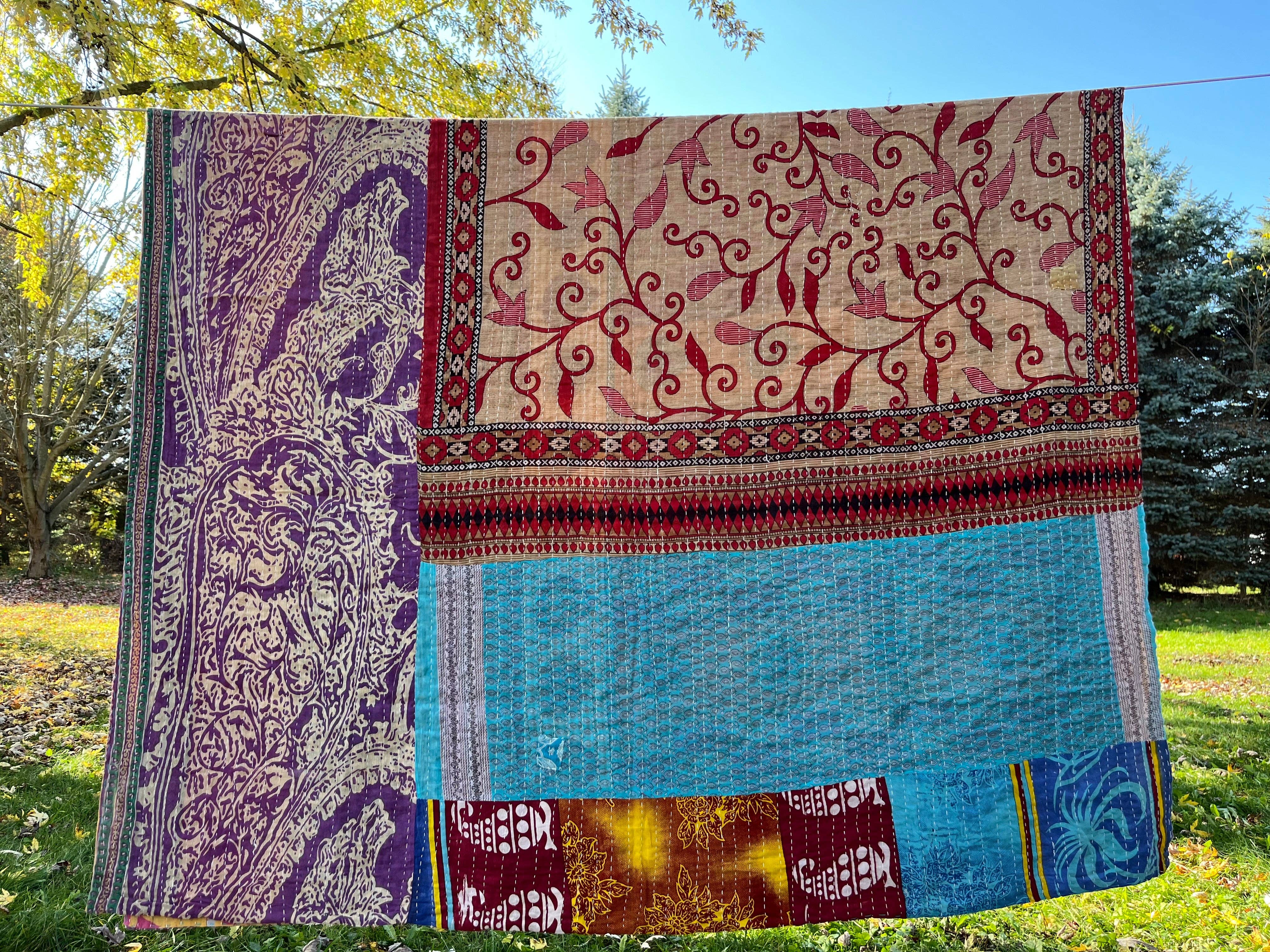 Hopes Unlimited - Wholesale Throw Blanket - Sari Kantha Throw Blanket1