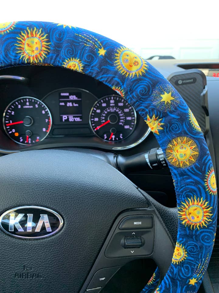 Handmade Celestial Steering Wheel Cover, Car Accessories for wholesale by Moonshadow Caravan