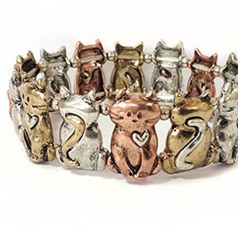 Cats Stretch Bracelet - Multicolor for wholesale by Peaceful Village Inc.