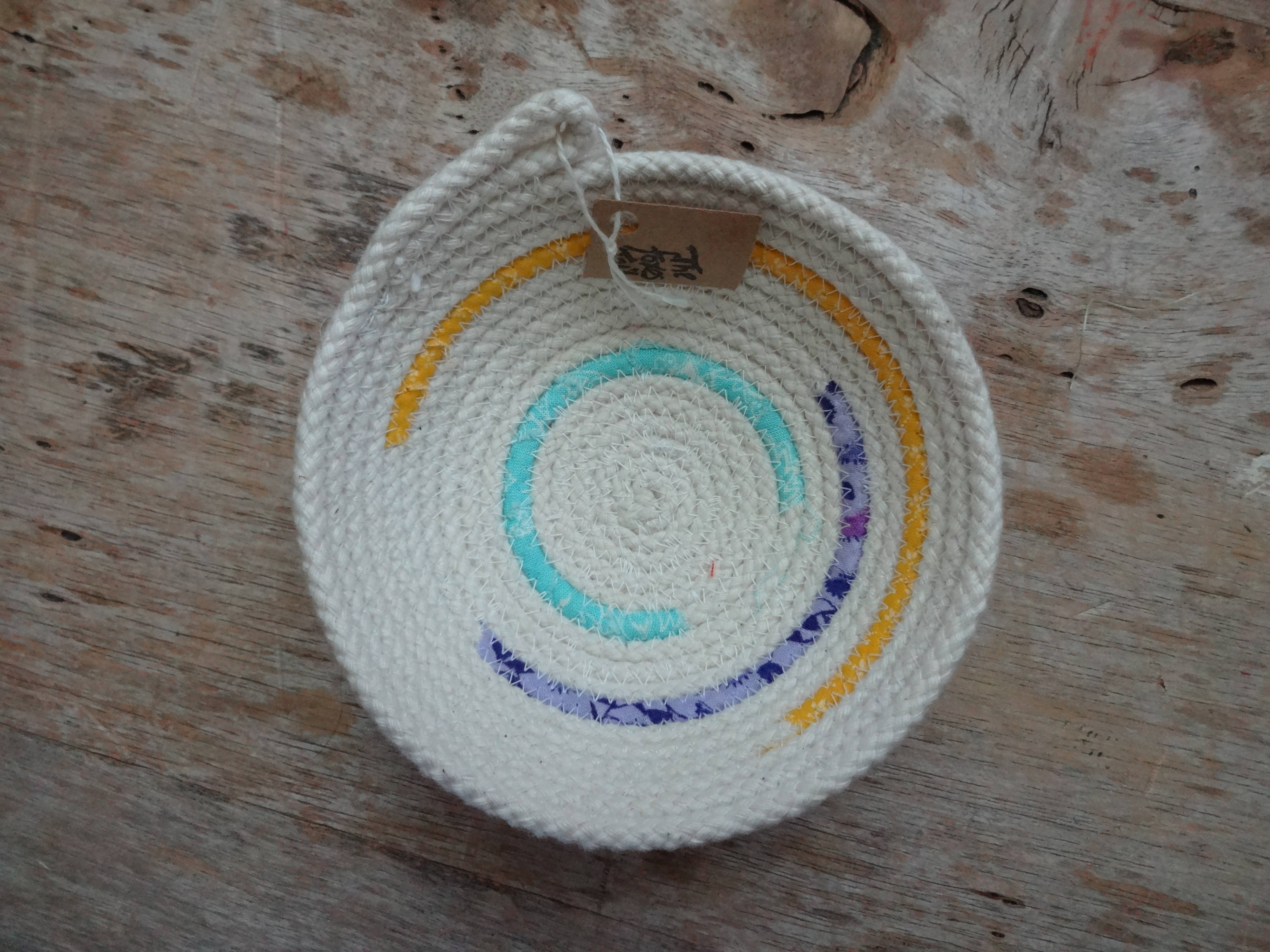 The Foxes Tail – wholesale Dekorativ tallrik/fat/skål – Tyg Wrapped Cotton Rope Bowl: Stor5