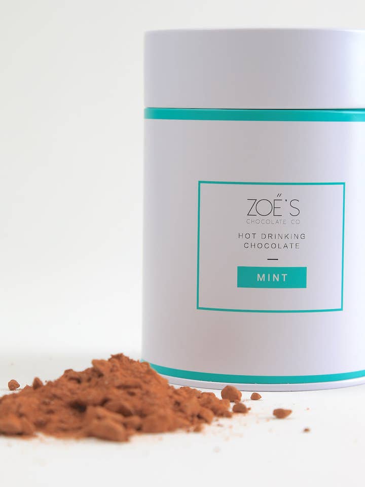 Mint Hot Drinking Chocolate (Hot or Cold) for wholesale by Zoe's Chocolate Co