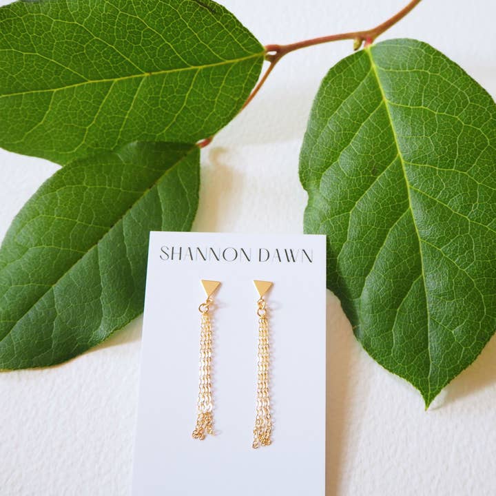 Triangle Tassel Earring for wholesale by Shannon Dawn Jewelry