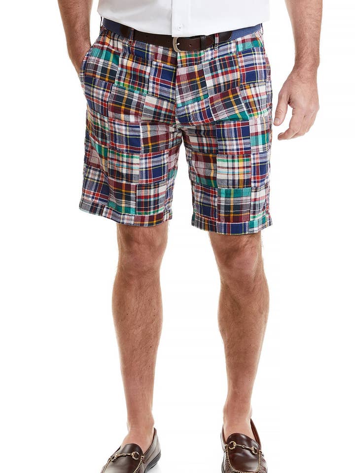 Cisco Short Stretch Twill Rockport Patch Madras for wholesale by Castaway Clothing Nantucket Island