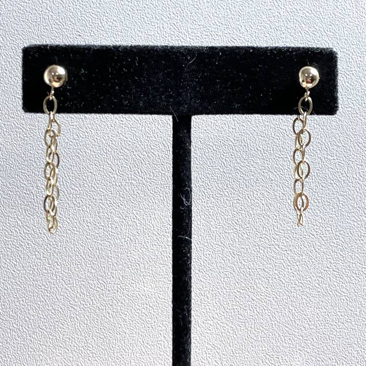 K & B Jewelry - Wholesale Dangle Earrings - GF Studs/GF Cable Chain EST057-GF0