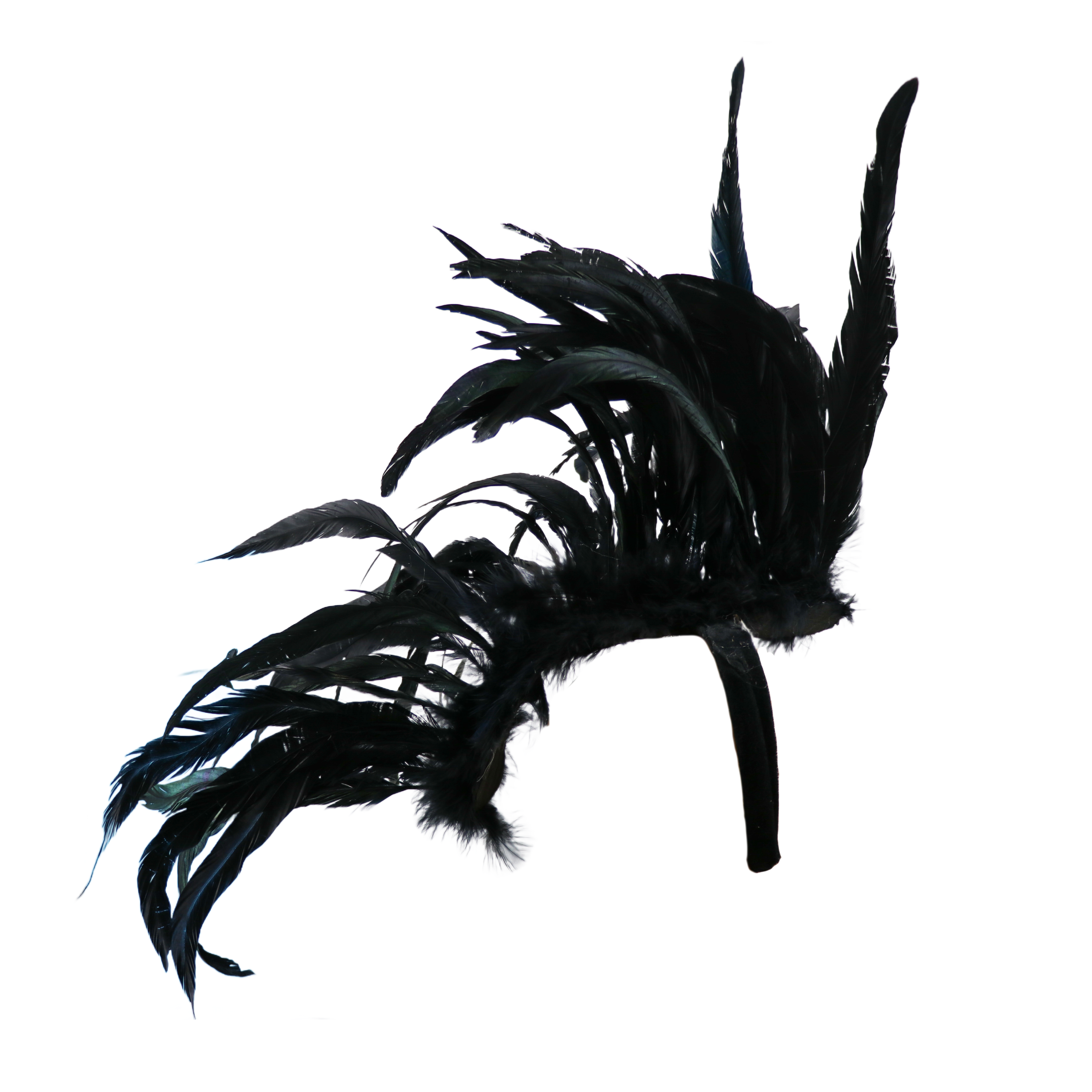 Western Fashion - Wholesale Costume - Women's - 63005-BLACK FEATHER MOHAWK HEADPIECE2