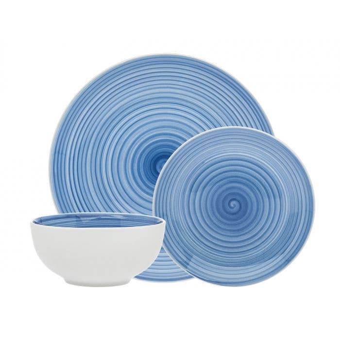 Spiral Blue 12 Pc Porcelain for wholesale by Godinger