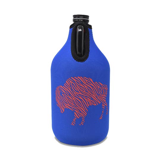 Growler di bufalo a righe rosse Koozie per la vendita all'ingrosso da parte di Traveling Growler