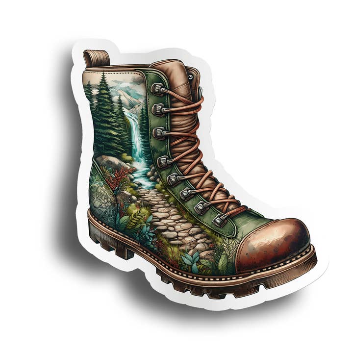 PiggyPrintStickers - Wholesale Sticker - Boot Sticker | Nature Waterfall Scene | Waterproof Vinyl1