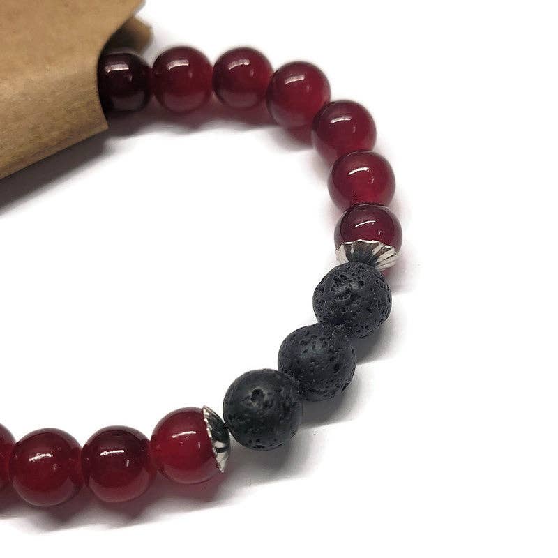 Kilted Suds - Vente Bracelets d'aromathérapie - Bracelet d'aromathérapie en pierre de lave avec perles de verre - Plusieurs couleurs13