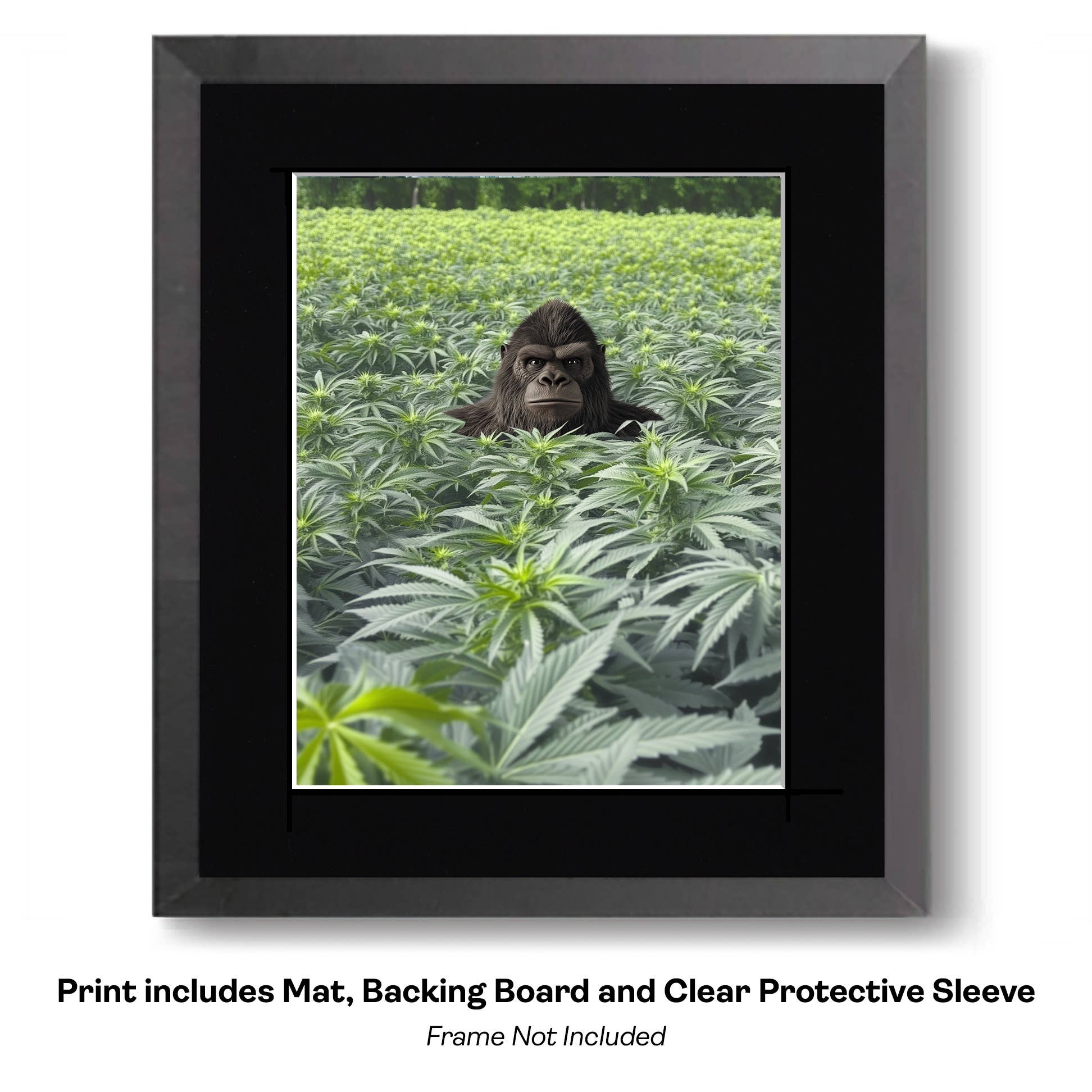 Mowbi - Vendita all'ingrosso Stampa artistica - Tipo Tosto, Bigfoot: Credi in Te Stesso - Stampe d'Arte di Criptidi - Stampe di Bigfoot – Opera d'Arte 8″x8″ in Passepartout 12″x12″13