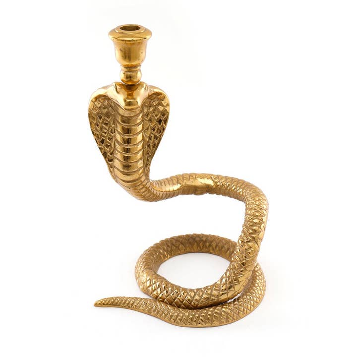 Geko Products - Wholesale Candle Holder - Large Gold Snake Candle Holder