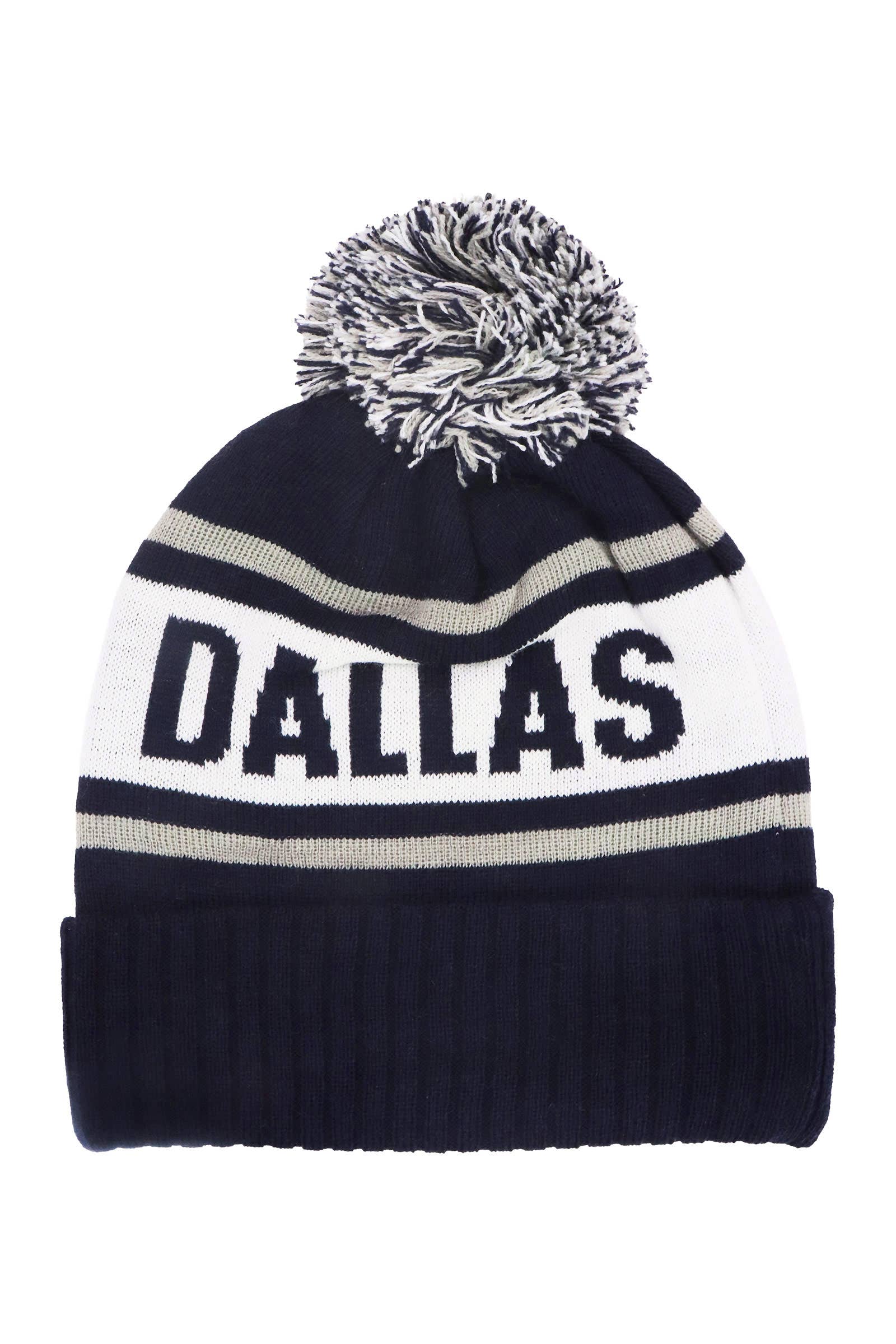 Cap Zone - Wholesale Beanie - Women's - Dallas D Logo Single Pom Cuffed Trooper Beanie5