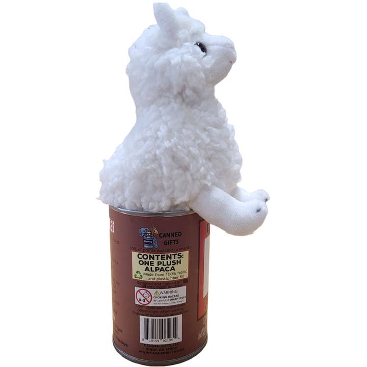 Canned Gifts - Wholesale Stuffed/Plush Toy - Kids & Baby - Spitfire the Canned Alpaca Stuffed Animal Zoo Plush w/Jokes
