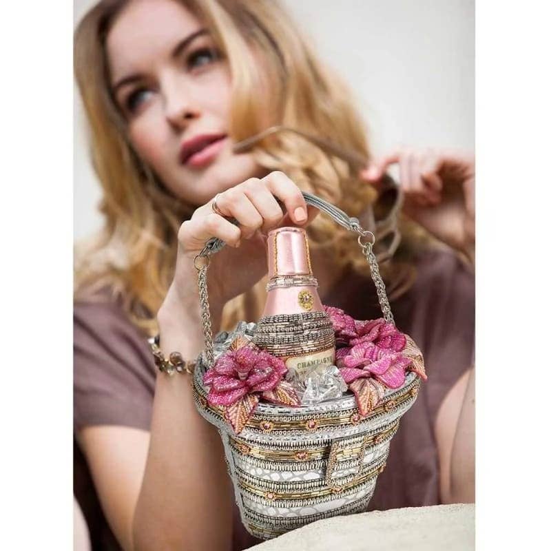 Mary Frances Accessories - Wholesale Top Handle Bag - Women's - Champagne on Ice Beaded Bottle and Bucket Top-Handle Bag1