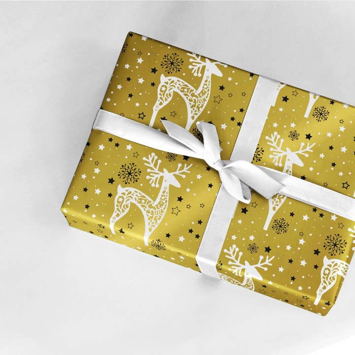 kadopapier.net - Wholesale Flat Wrap - Chic wrapping paper Christmas Gold1