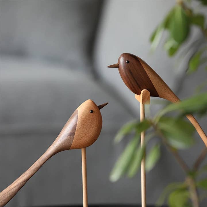 Kiyo Home - Wholesale Decorative Tabletop Object - Wooden Birds (Set of 2)1