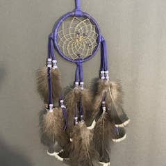 Wholesale 3" Dream Catchers w Bronze Turkey Tail Feathers for wholesale by Made in the USA Dream Catcher Studio