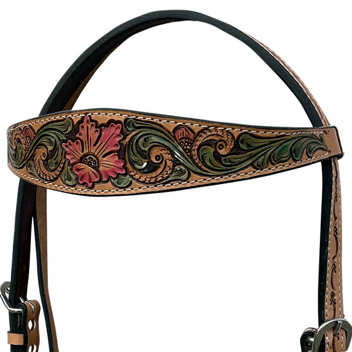 HILASON - Wholesale Horseback Riding Gear - HILASON Western Horse Headstall Breast Collar Tack American Leather Tan | Set for Horses2