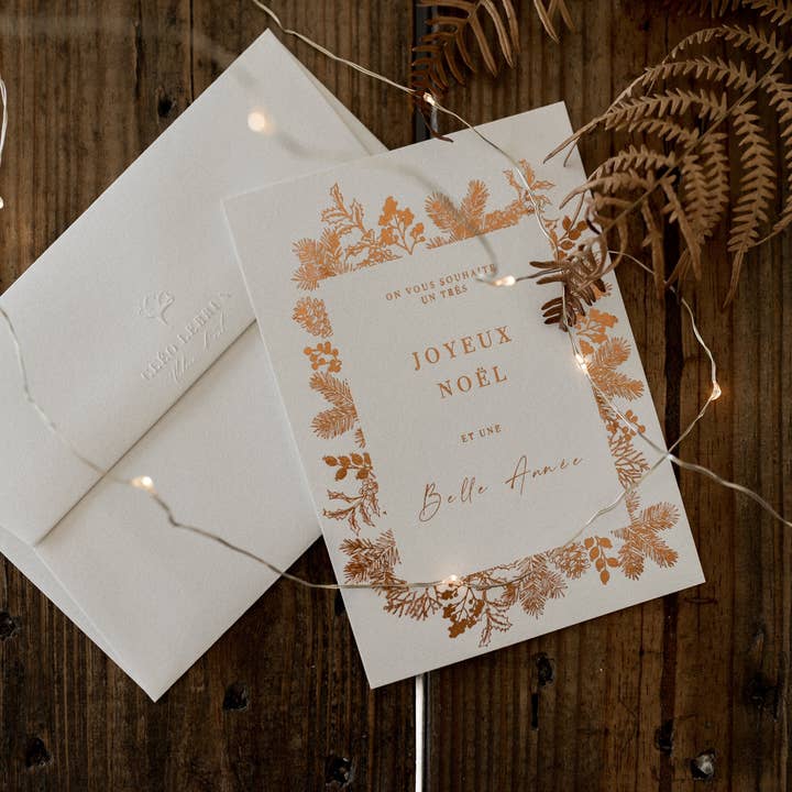 “We wish you a very Merry Christmas” card for wholesale by Cléo Lebrun - Atelier d'art