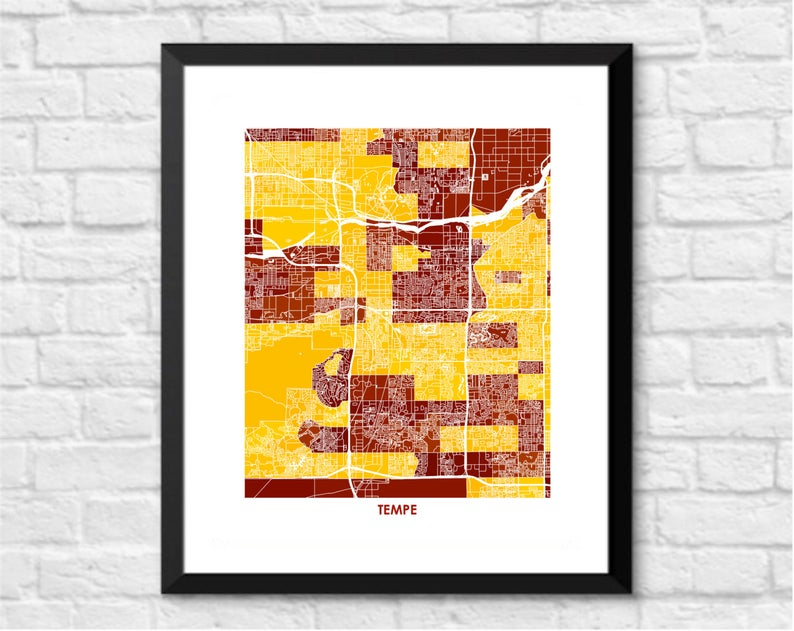 Juanita's Adventures - Wholesale Art Print - Juanitas Tempe Map Print3