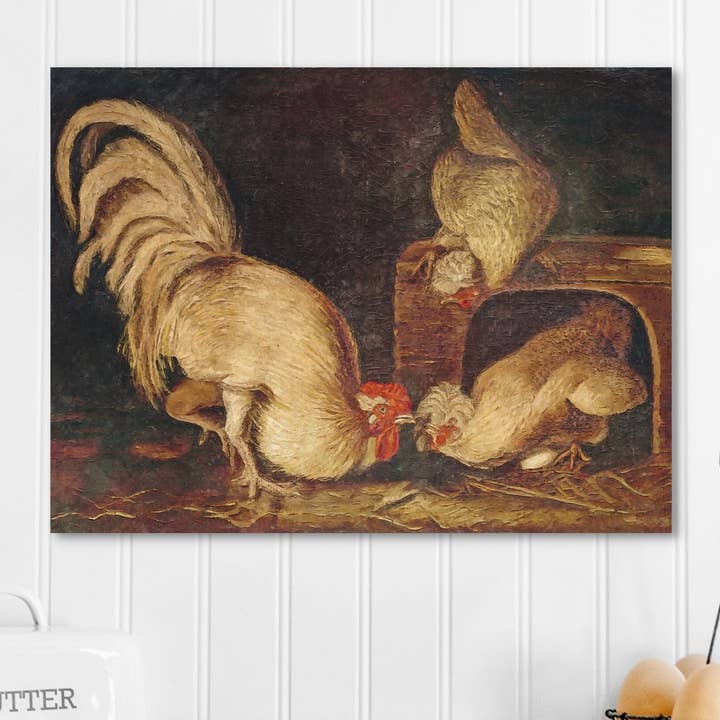 Farmyard Fowls Rustic Chicken Coop Canvas Wall Art for wholesale by Olive Branch Farmhouse