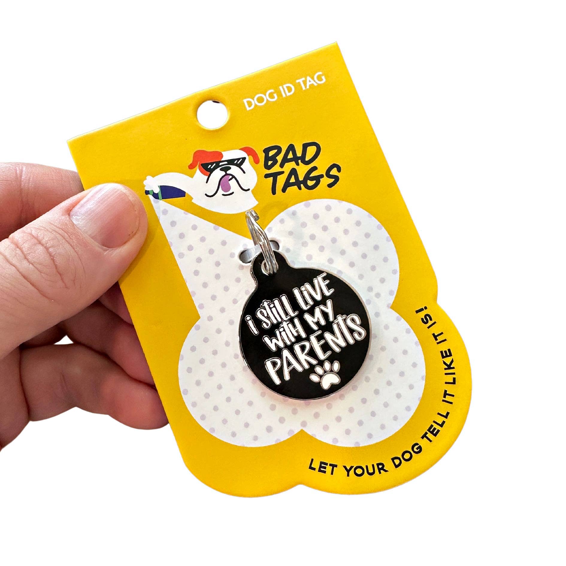 Bad Tags – wholesale Pet identification tag – Cat/dog – Enamel Dog ID Tag with Scannable ID - Live with my Parents3