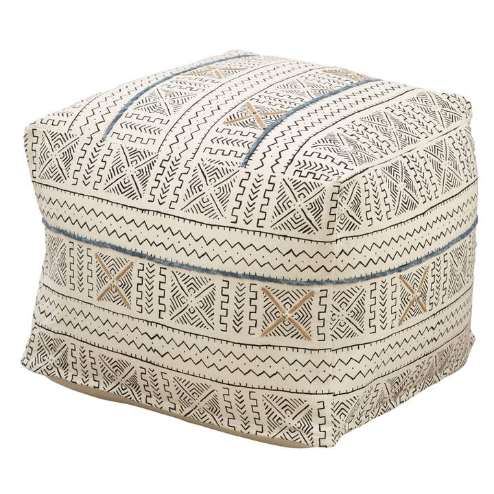 Mudcloth Pouf for wholesale by Saro Lifestyle