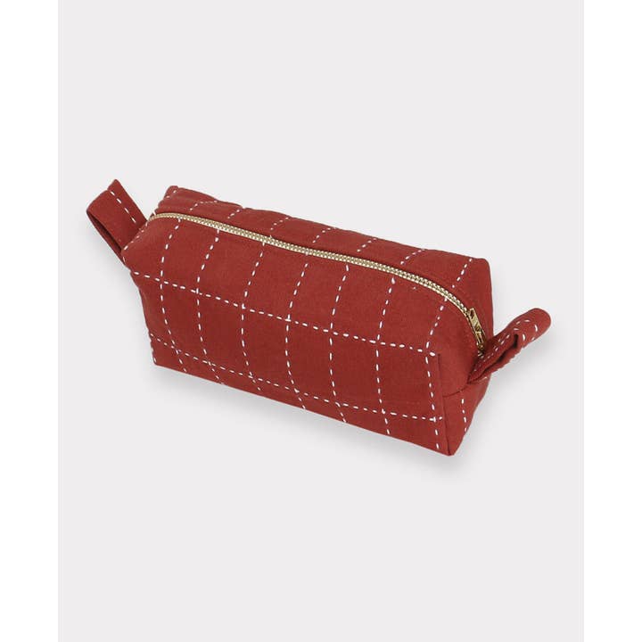 Anchal - Wholesale Toiletry Bag - Women's - Small Grid-Stitch Toiletry Bag