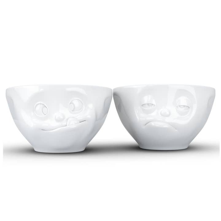 Medium Bowl Set No. 3, Tasty & Snoozy Face for wholesale by Fiftyeight Products