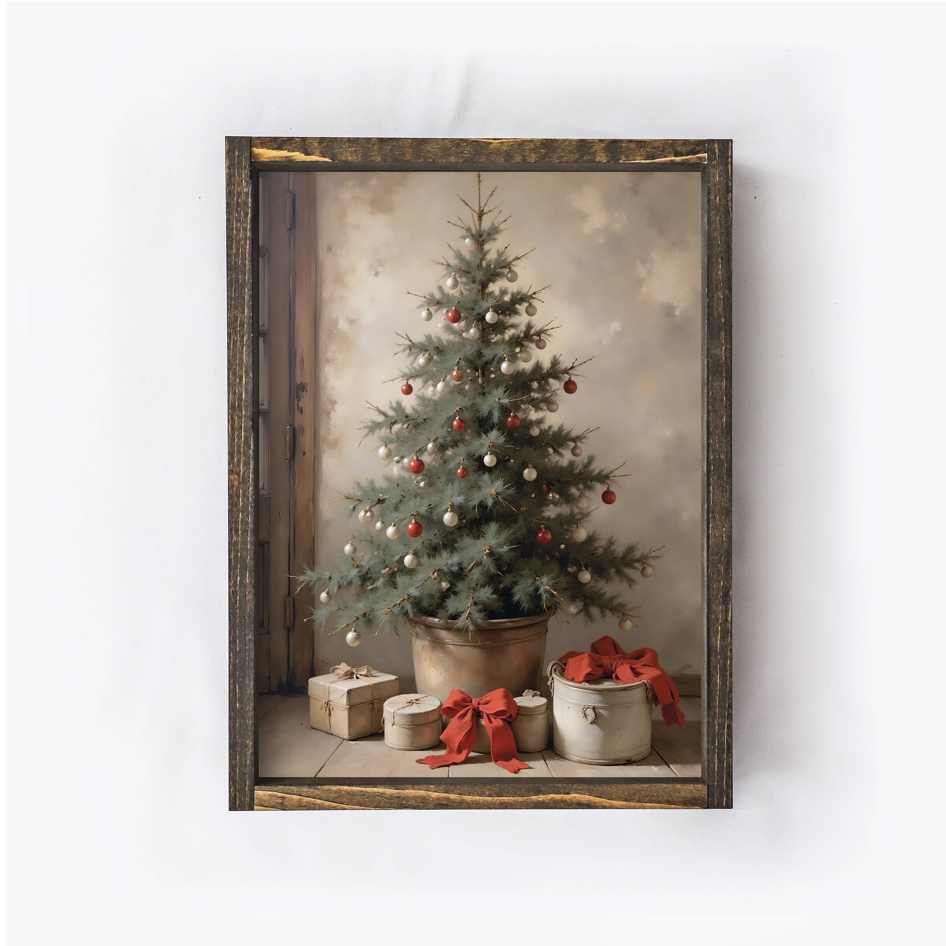 Hoekstra Decor - Wholesale Muurkunst Kerst - Vintage kerstboom wanddecoratie | Kerst wanddecoratie A253