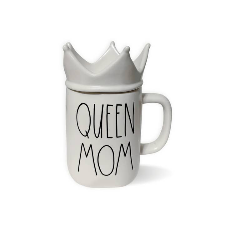 Nevsher Lior - Wholesale Coffee Mug - Cute Mom Mugs with Crown | Rae Dunn Crown Ceramic Mom Mugs | Boss Mom Mug Queen Mom Mug