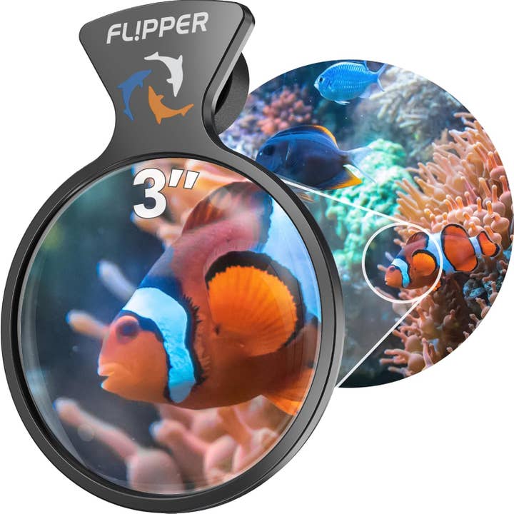 Flipper Aquarium Products - Vendita all'ingrosso Lente d'ingrandimento - Visualizzatore d'Acquario Magnetico Ingrandito DeepSee Nano 3"