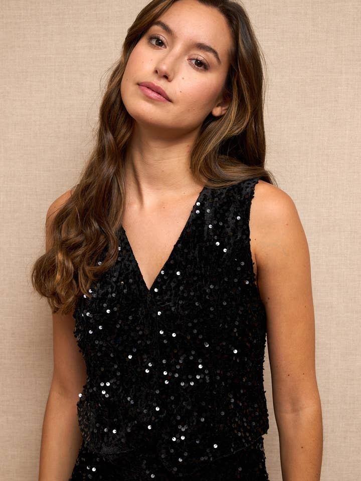 SWEET MAGIC MODA Y COMPLEMENTOS - Wholesale Suit Vest - Women's - SEQUIN VEST 1