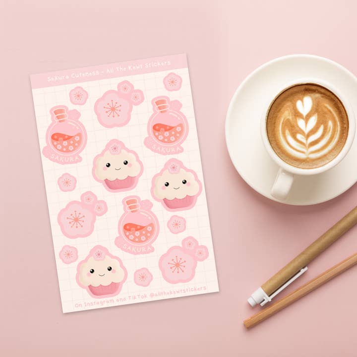 Cupcake Stickers, Potion Stickers, Kawaii Stickers, Matte for wholesale by All The Kewt Stickers