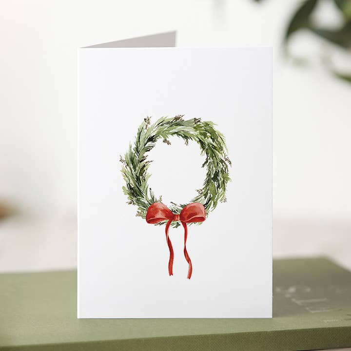Porter Lane Home - Wholesale Season's Greetings Card - Christmas Wreath Greeting Card0