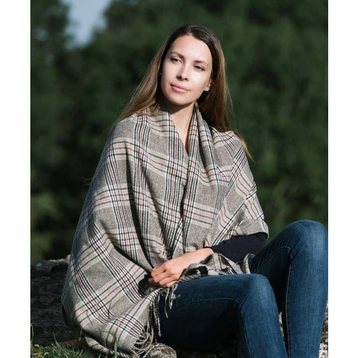 Craggi Schal mit Karomuster, sandroter Schal, Pashmina für den Großhandel von CRAGGI