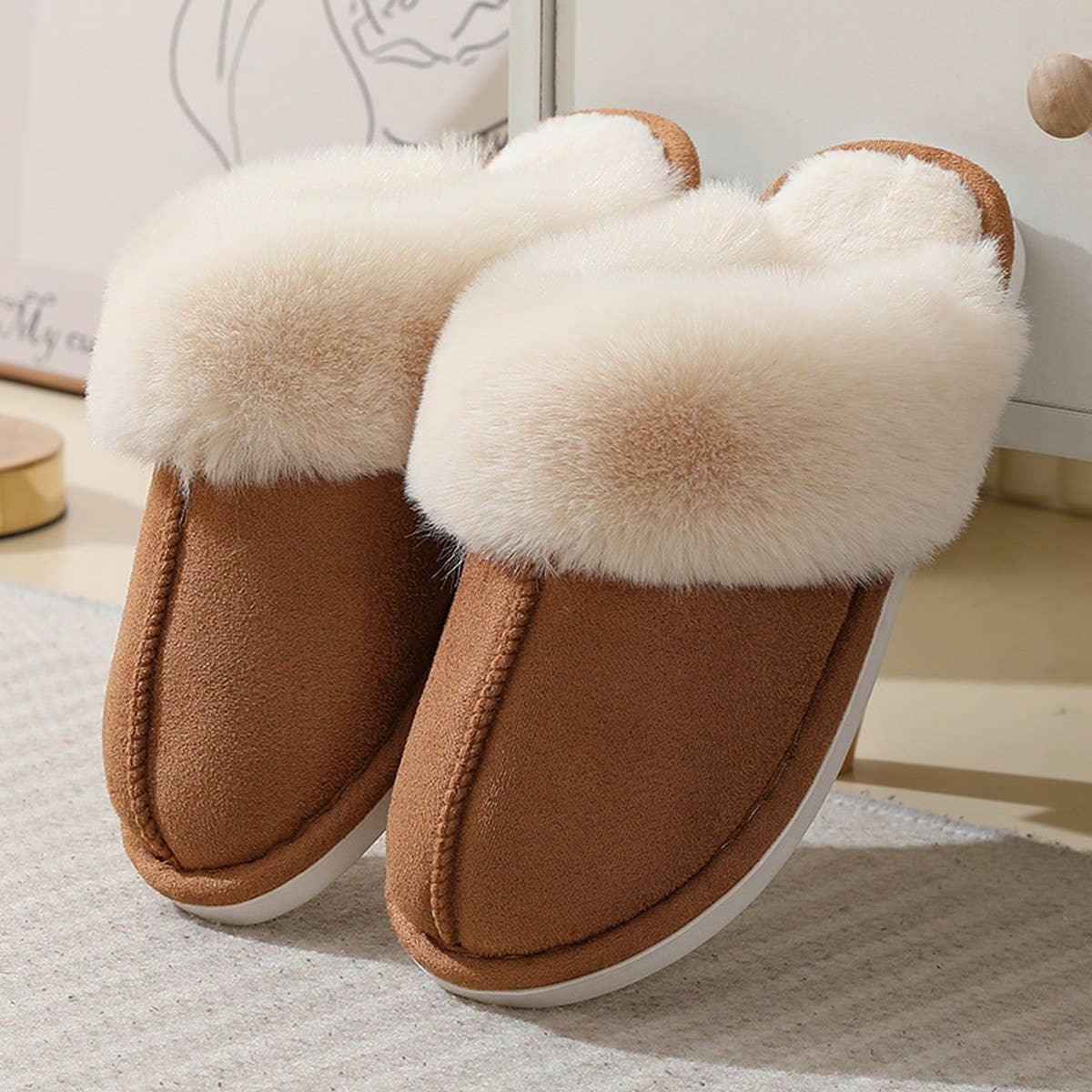ACCITY - Wholesale Slippers - Women's - Fluffy Cozy Warm Soft House Slippers_CWSHS02531
