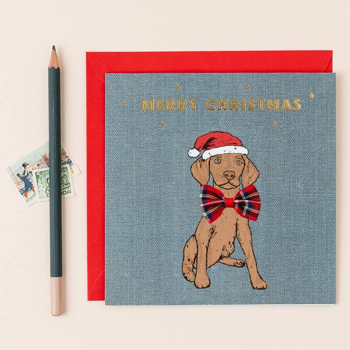 Cartão de Natal Vizsla por atacado de Apple & Clover