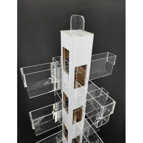 FIXTUREDISPLAYS - Wholesale Retailer Display - Paper & Novelty - Clear Acrylic Plexiglass 40 Pocket Greeting Card Rack DVD CD Book 6.25x8.5"100247