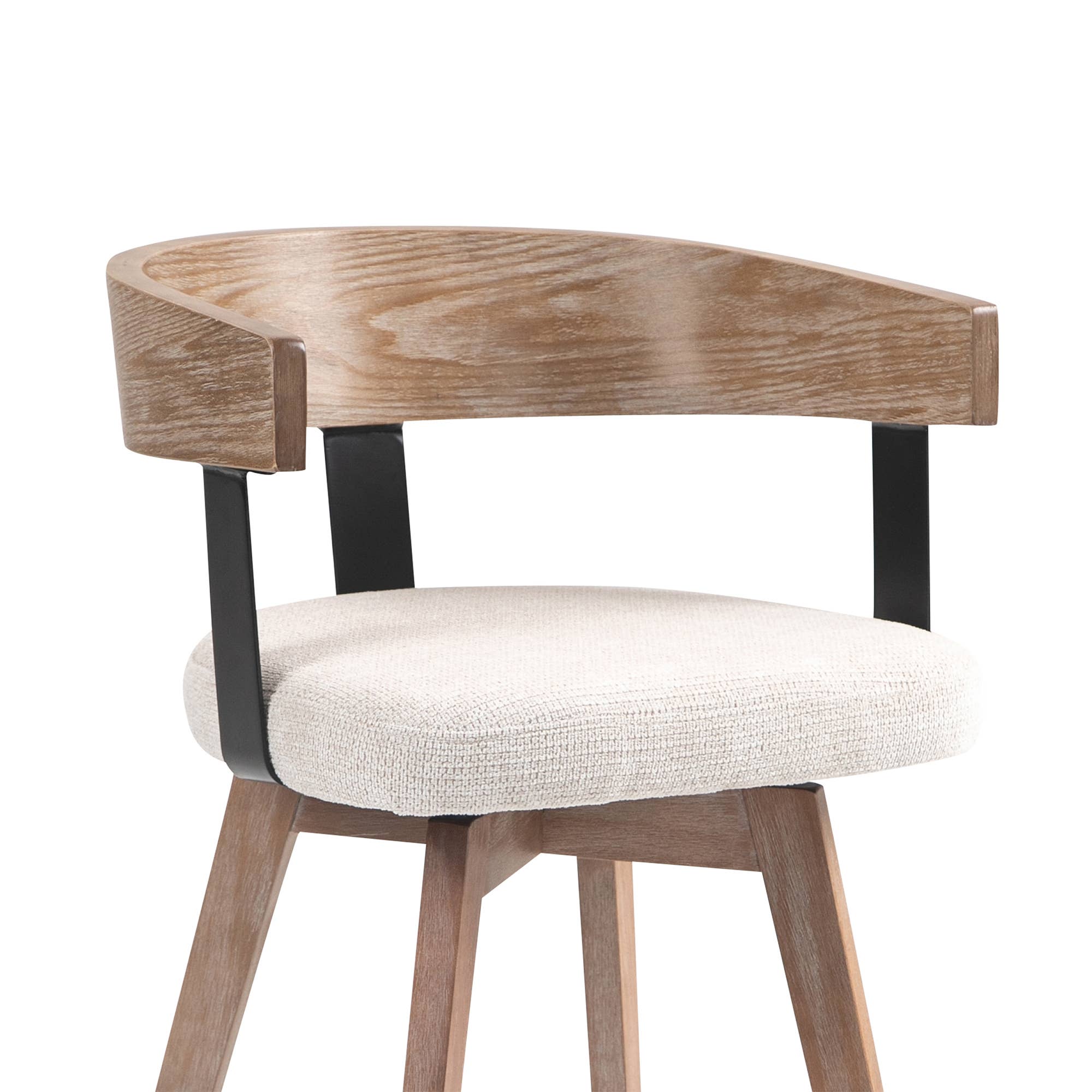 Glamour Home - Wholesale Stool - Beck Beige Linen Fabric Bar Stool with Natural Wood4